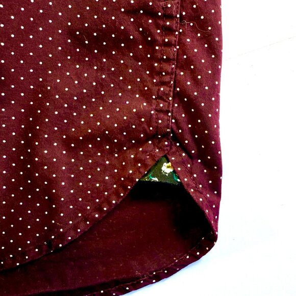 Denim and Flower Boys Burgundy Polka Dot Button Up Shirt Size 5/6 - Picture 3 of 5